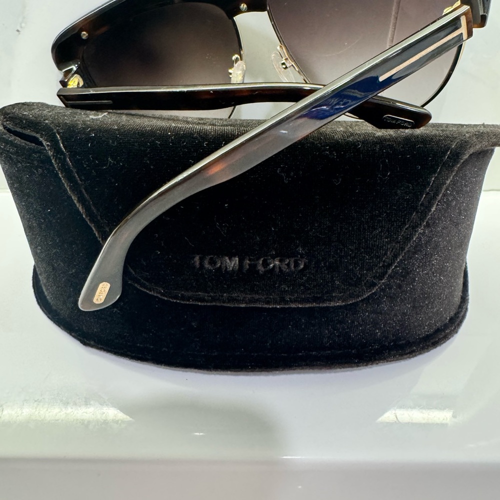 Tom Ford FT0318 52G Liane Flat Top Sunglasses – Havana Brown ✨ - Picture 5 of 12